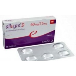 Allegra D 60 mg / 25 mg(ENVIOS A NIVEL NACIONAL) Caja * 10 Tabletas - Sanofi Aventis