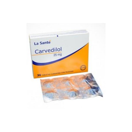 Carvedilol 25 mg (ENVIOS REGIONALES Y NACIONAL) Caja*30 Tabletas Cubiertas Con Película – La Santé