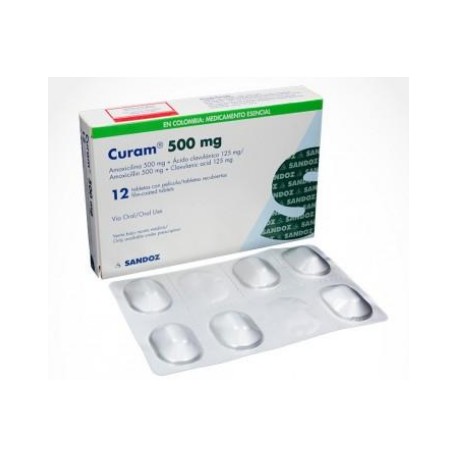 Curam 500 mg ( ENVIOS REGIONALES Y NACIONAL) Caja*12 Tabletas Recubiertas - Sandoz