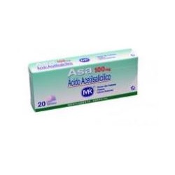 Asa 100 mg Dolor De Cabeza (Envíos Regionales y Nacionales) CAJA*20 TABLETAS