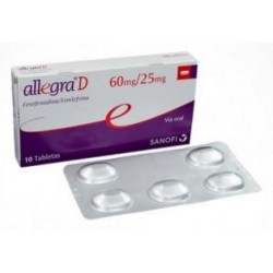 Allegra D 60 mg / 25 mg (ENVIOS A NIVEL NACIONAL) Caja*10 Tabletas Sanofi Aventis