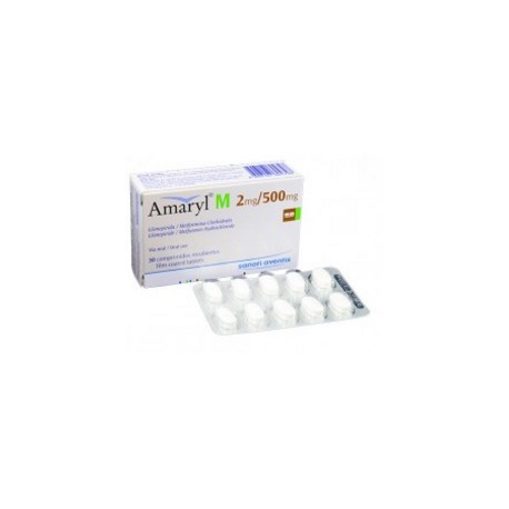 Amaryl M 2 mg / 500 mg ( ENVIOS A NIVEL NACIONAL) Caja*30 Comprimidos Recubiertos Sanofi Aventis