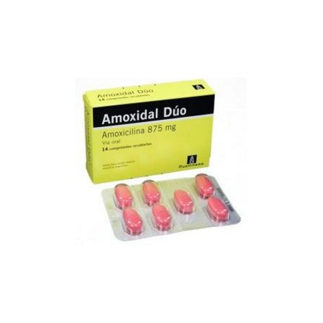 Amoxidal Dúo 875 mg ( ENVIOS A NIVEL NACIONAL) Caja*14 Comprimidos Recubiertos Roemmers