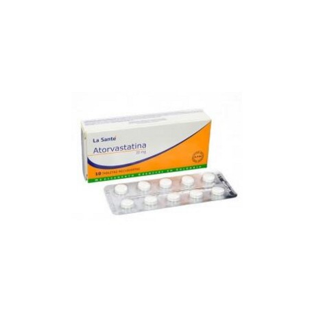 Atorvastatina 20 mg ( ENVIOS REGIONALES Y NACIONALES) Caja *10 Tabletas Recubiertas La Santé