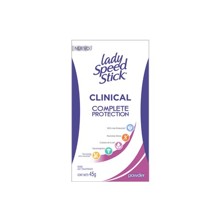 DESODORANTE LADY SPEED STICK CLINICAL COMPLETE PROTECTION POWDER(envíos regionales y nacional) B*45GR