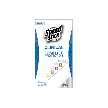 DESODORANTE SPEED STICK CLINICAL COMPLETE PROTECTION DRY (envios regionales y nacional) BARRA*50 GR