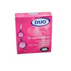 Condones Duo G-Sensation (ENVIOS REGIONALES Y NACIONAL) Caja*3 Unidades – Intimidad