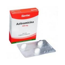 Azitromicina 500 mg ( ENVIOS REGIONAL Y NACIONAL) Caja *3 Tabletas Recubiertas Genfar