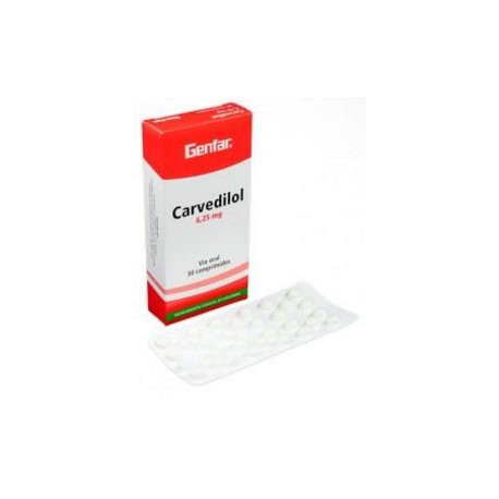 Carvedilol 6,25 mg ( ENVIOS REGIONALES Y NACIONALES ) Caja * 30 Comprimidos Sanofi Aventis