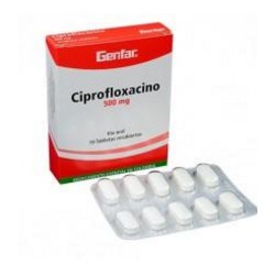 Ciprofloxacino 500 mg( ENVIOS REGIONALES Y NACIONAL) Caja x*10 Tabletas Recubiertas – Genfar