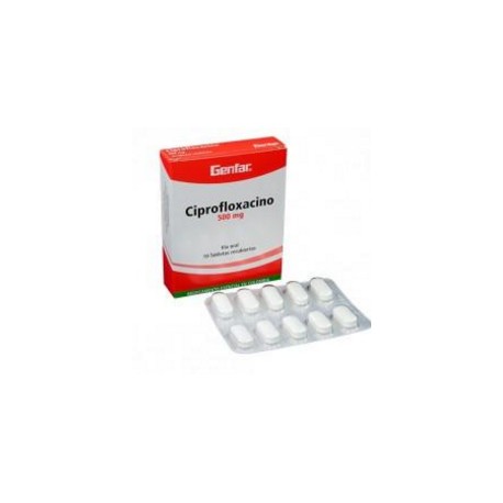 Ciprofloxacino 500 mg( ENVIOS REGIONALES Y NACIONAL) Caja x*10 Tabletas Recubiertas – Genfar