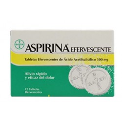 Aspirina Efervescente Analgésico (Envios Regionales y Nacionales) CAJA*12 TABLETAS