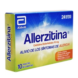 ALLERZITINA 10MG (ALIVIA LOS SINTOMAS DE LAS ALERGIAS) (FARMAHUILAC) CAJA*10 TABLETAS