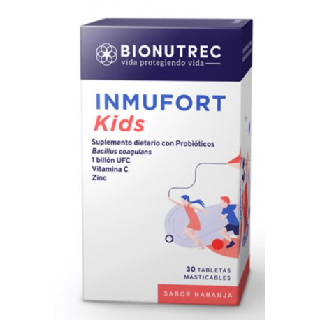 Inmufort kids (bionutrec) (envios a colombia) caja*30 taletas masticables sabor a Nara