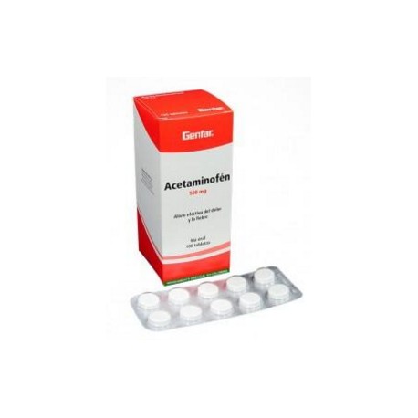 Acetaminofén 500 mg Alivio Efectivo Del Dolor Y La Fiebre (ENVIO A NIVEL NACIONAL) CAJA*100 TABLETAS