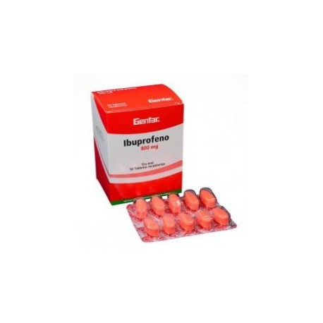 Ibuprofeno 800 mg ( ENVIOS REGIONALES Y NACIONAL ) Caja*50 Tabletas Recubiertas - Genfar