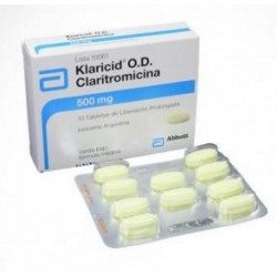 Klaricid O.D 500 mg ( ENVIOS REGIONALES Y NACIONAL) Caja*10 Tabletas de Liberación Prolongada – Abbott