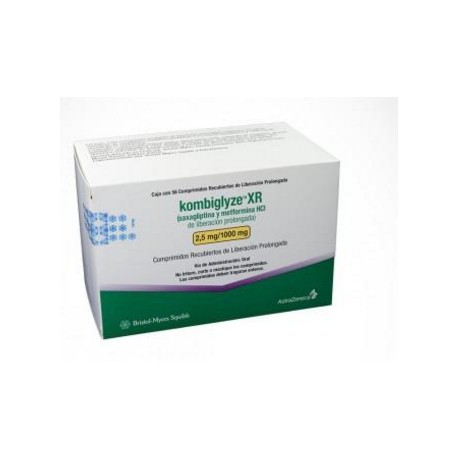 Kombiglyze Xr 2.5 mg / 1000 mg ( ENVIOS REGIONALES Y NACIONAL ) Caja*56 Comprimidos Recubiertos - AstraZeneca