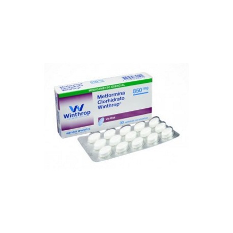 Metformina Clorhidrato 850 mg ( ENVIOS REGIONALES Y NACIONAL) Caja*30 Tabletas Recubiertas – Winthrop Pharmaceuticals