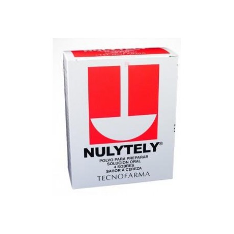 Nulytely ( ENVIOS REGIONALES Y NACIONAL ) Caja *4 Sobres Sabor a Cereza Polvo Para Preparar - Tecnofarma