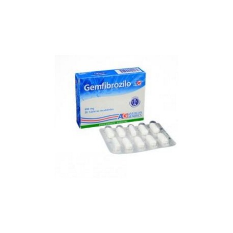 Gemfibrozilo 600 mg ( ENVIOS REGIONALES Y NACIONAL ) Caja*20 Tabletas Recubiertas – American Generics