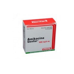 Amikacina 500 mg / 2 mL ( ENVIOS REGIONALES Y NACIONAL) Caja Con 10 Ampollas - Genfar