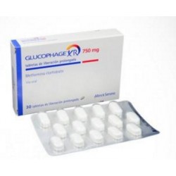 Glucophage XR 750 mg ( ENVIOS REGIONALES Y NACIONAL) Caja*30 Tabletas De Liberación Prolongada – Merck